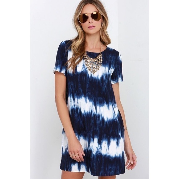 Lulus “Beach Goer” Tie Dye Shift Mini Pocket Dress - Picture 7 of 12